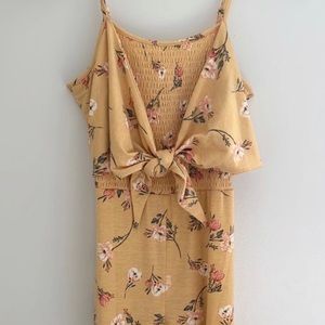 NWOT yellow floral  jumpsuit